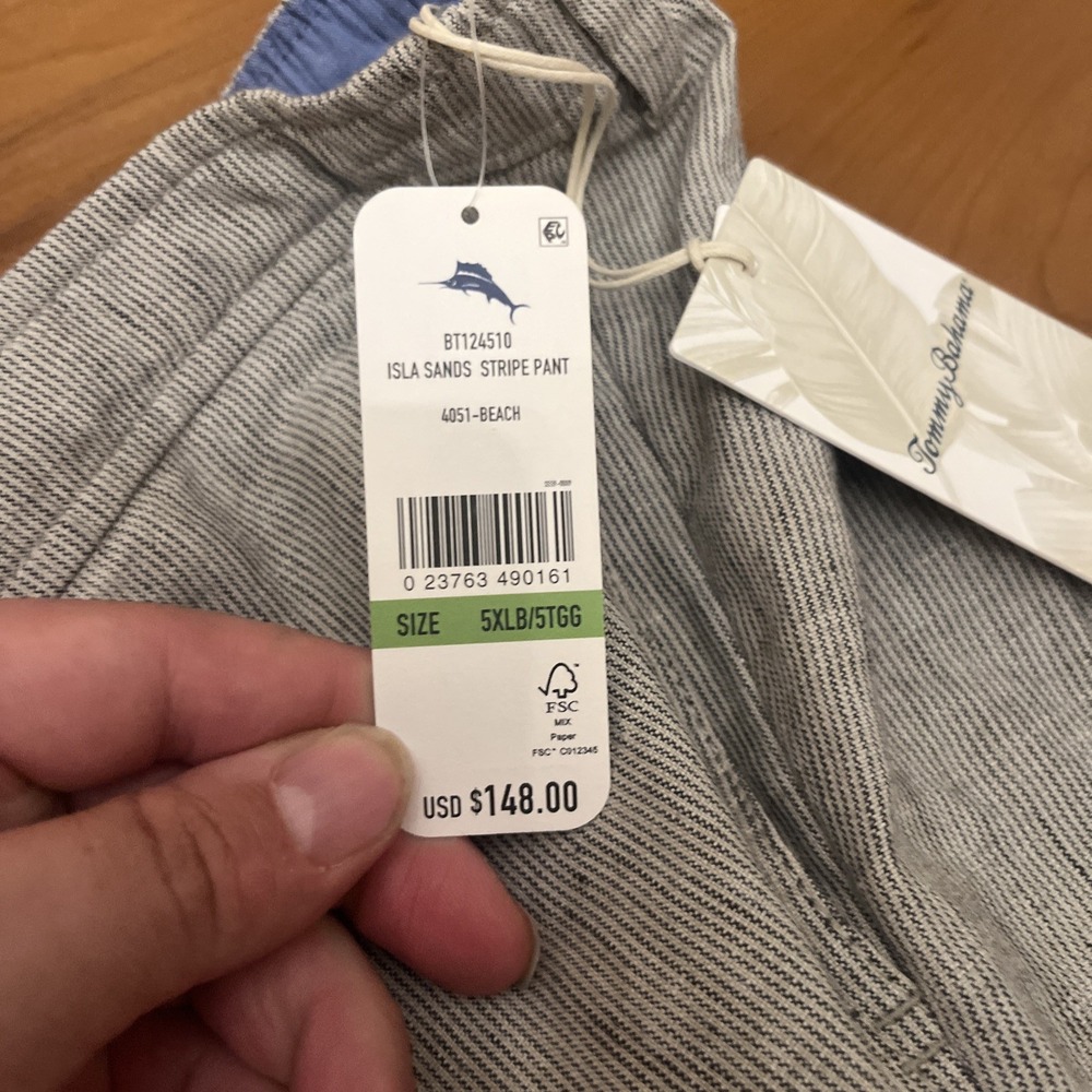Tommy Bahama NWT Big And Tall 5XLB Island Sands Stripe Pants Linen Blend - Picture 3 of 10